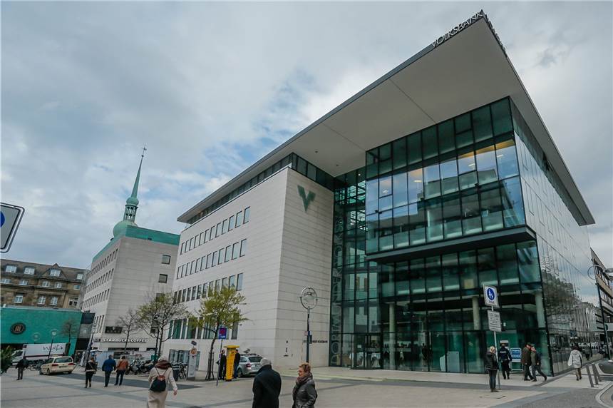 Dortmunder Volksbank knackt erstmals die 7-Milliarden-Euro-Marke Die Zentrale der Dortmunder Volksbank in der Dortmunder City.