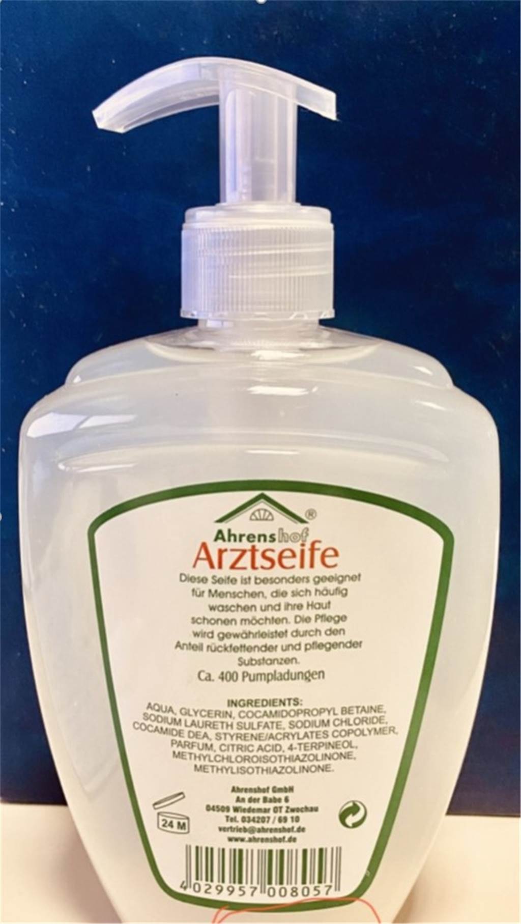 Rückruf von Seife: Keime im Produkt - Krankheiten drohen Die Arztseife der Ahrenshof GmbH ist von einem Rückruf betroffen.