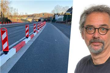 Diese Schutzzäunchen sind eine Posse, findet unser Autor. Die paar Meterchen sind eher ein Fall von kapitaler Steuerverschwendung als ein überzeugender Schutz für Radfahrer.