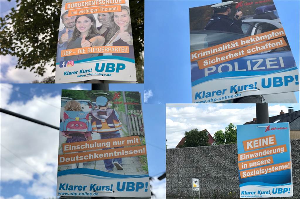 Politik-Professor zu UBP-Plakaten: „Natürlich ist das rechtspopulistisch“ Diese UBP-Plakate hängen in Castrop-Rauxel.