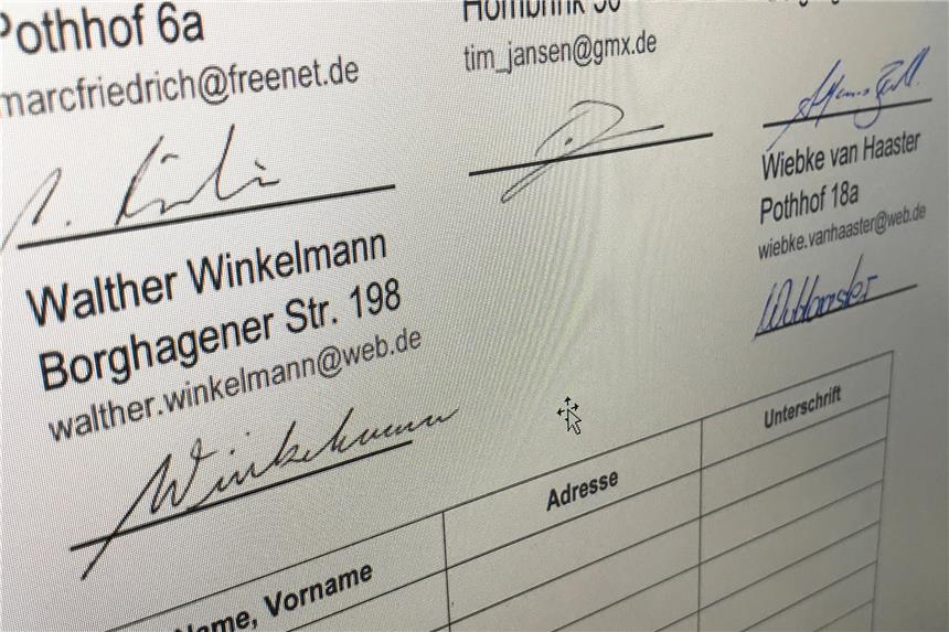 „Man kann nur streiten, ob die Veränderung zumutbar ist“ Diese Unterschriftenliste liegt nun in Geschäften, Kitas und der Schule in Henrichenburg aus.weckenbrock