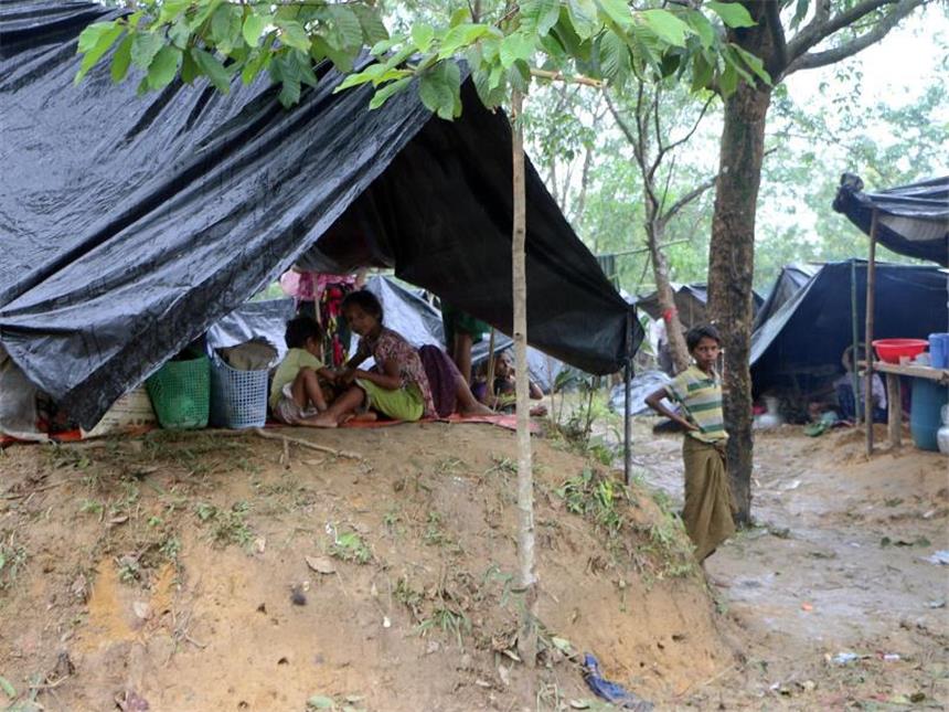 UN sehen ethnische Säuberung in Myanmar Diese Zelte in Kutupalong im Bezirk Cox's Bazar (Bangladesch) wurden von Rohingya-Flüchtlingen als provisorische Unterkunft errichtet. Foto: Nazrul Islam