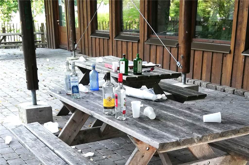 Müll im Rombergpark: „Sich ärgern bringt ja nichts, also sammle ich“ Dieses Bild bot sich Anke Ulke bei einem ihrer Läufe durch den Rombergpark vor dem Bienenhaus.