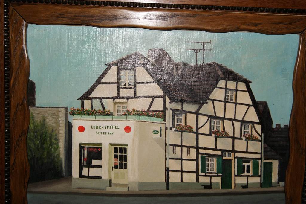 Historisches Haus Seidemann soll wieder glänzen Dieses gemalte Bild zeigt das Haus Seidemann in den 1950er-Jahren, als es noch eine Lebensmittelhandlung beherbergte.
