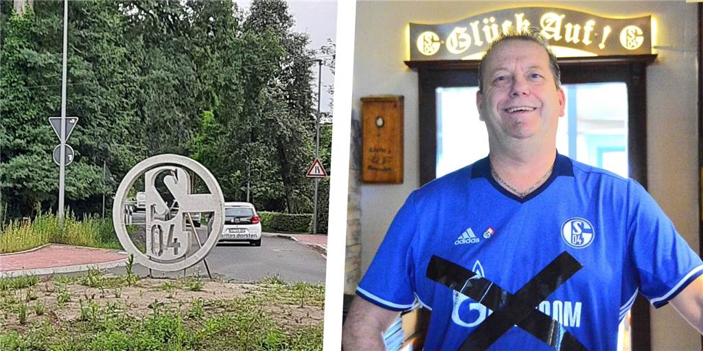 Schalke-Logo aus Beton verschwunden: „Muss ein Insider gewesen sein“ Dirk Homfeldt fand das Schalke-Logo aus Beton auf einem Kreisverkehr in Dorsten-Lembeck und lagerte es auf einem Hof. Von dort ist es nun verschwunden.
