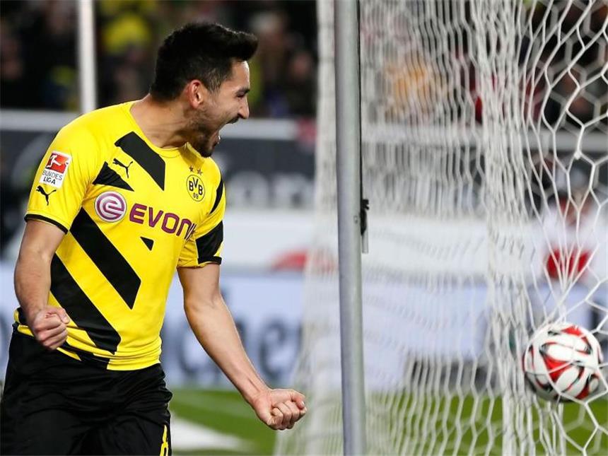 Dortmund gewinnt beim Tabellenschlusslicht VfB Doch nach der erneuten BVB-Führung durch Ilkay Gündogan schwanden beim Gastgeber die Kräfte. Foto: Ronald Wittek
