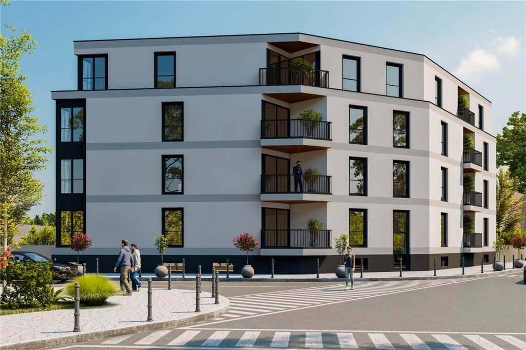 Baukrise wirkt sich aus: Großes Neubauprojekt auf Schwerin liegt auf Eis Zu sehen ist die Vorderansicht des geplanten Neubaus an der Grimbergstraße 28 auf Schwerin in Castrop-Rauxel.