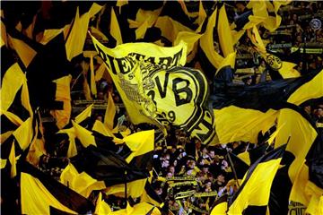 Dortmunder Fans jubeln im Signal-Iduna-Park. Foto: Federico Gambarini/Archiv