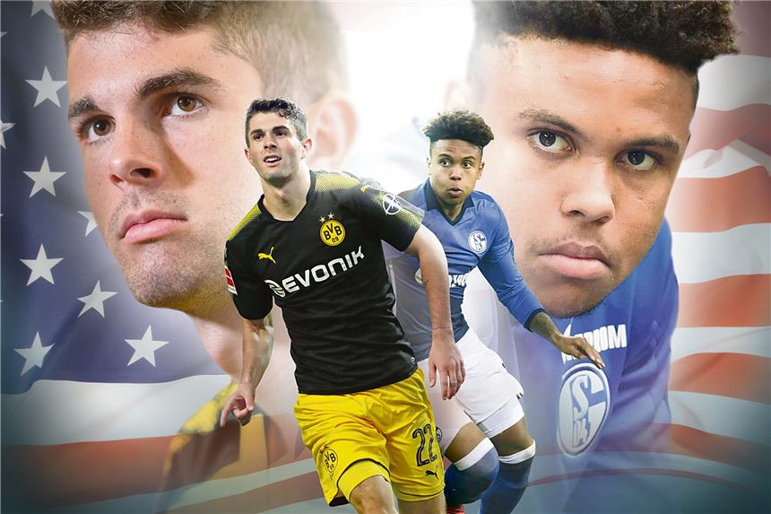 Das Duell der US-Amerikaner vor dem Revierderby Dortmunds Christian Pulisic (l.) trifft im Derby auf Schalkes Weston McKennie.