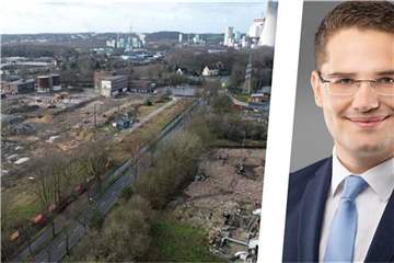 Dr. Christian Klicki, Referent von Bürgermeister Jürgen Kleine-Frauns und Leiter der neu geschaffenen Stabsstelle Wirtschaft und Marketing bei der Stadt Lünen, zeigt sich erfreut über den beabsichtigten Kauf der Nordfläche durch die WFG.