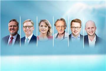 Dr. Leonhard Martin (AfD), Marc Henrichmann (CDU), Dr. Anne-Monika Spallek (Grüne), Klaus Stegemann (Die Linke), Johannes Waldmann (SPD) und René Arning (FDP) treten als Direktkandidaten an.