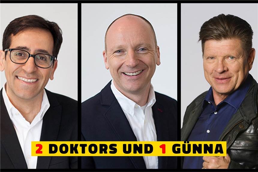 Zwei Doktors und ein Günna: Dortmunder Mediziner als Ratgeber für Günna – und uns alle Dr. med. Eiad. J. Awwad, Dr. med. Andreas Brune und Bruno „Günna“ Knust (v.l.) treffen sich täglich online.