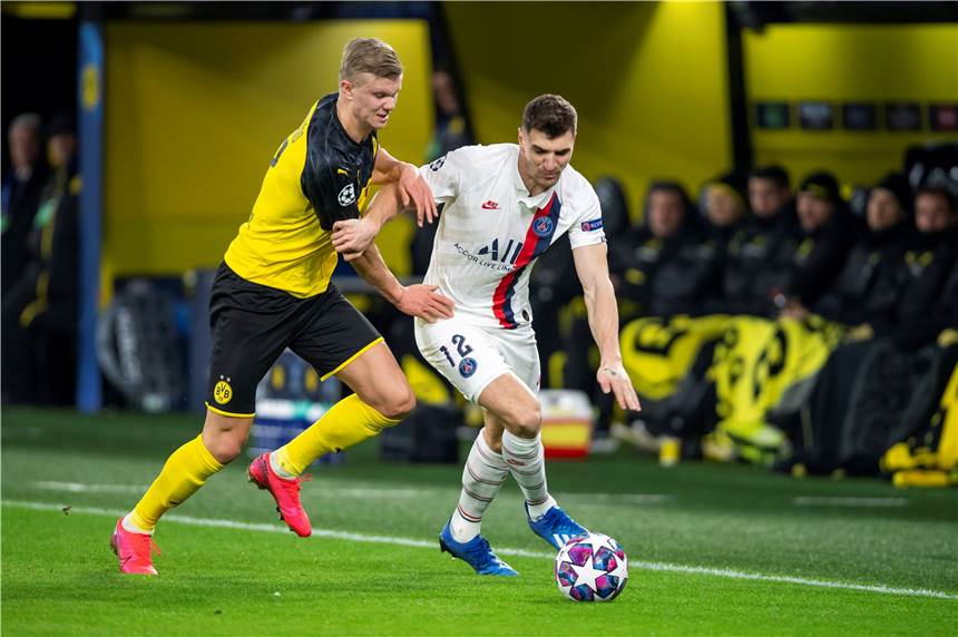 Der BVB und Thomas Meunier: Verhandlungen auf der Zielgeraden Dürften bald Teamkollegen beim BVB sein: Thomas Meunier (r.) und Erling Haaland.