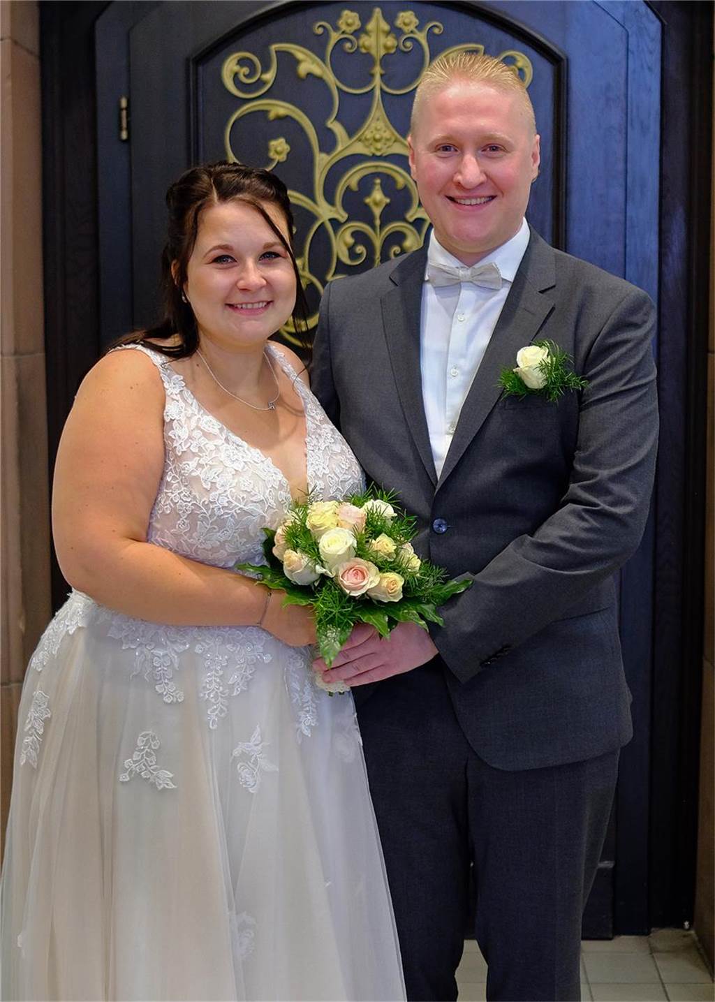 Brautpaar Kristin Bialek und Thomas Jablonski in Recklinghausen.