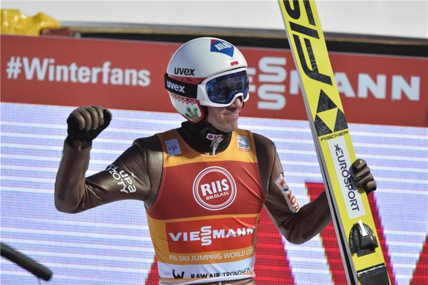 Stoch fliegt 242 Meter in Vikersund - Eisenbichler Vierter Durfte sich in der Qualifikation in Vikersund über eine Weite von 242 Metern freuen: Kamil Stoch. Foto: Ned Alley