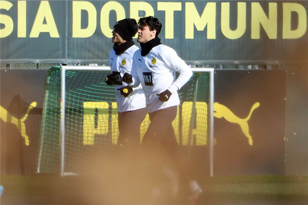 Exklusiv: BVB-Torjäger Haaland zurück - Rose begrüßt weiteren Rückkehrer Ebenfalls zurück im Mannschaftstraining: BVB-Mittelfeldspieler Giovanni Reyna.