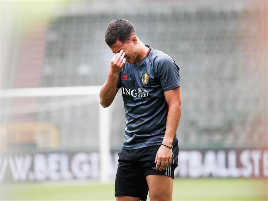 Belgischer Nationalspieler Hazard fällt mit Knöchelbruch aus Eden Hazard verletzte sich ohne Einwirkung eines Gegenspielers. Foto: Julien Warnand
