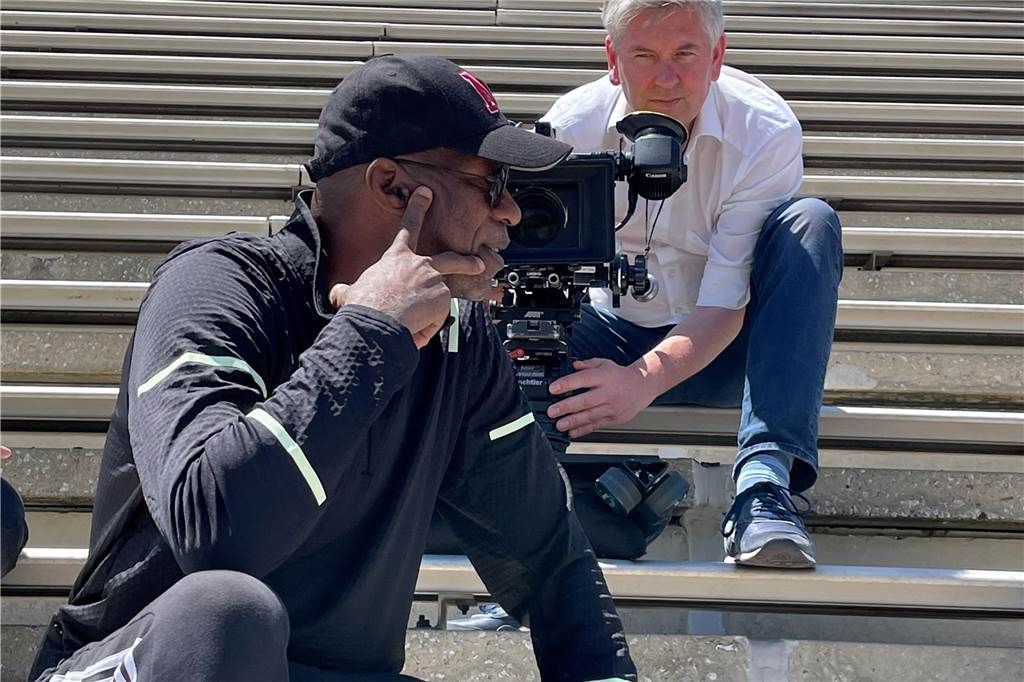 Lüner Kulturpreisträger dreht Sportdoku über Karriere des Edwin Moses Edwin Moses bei den Dreharbeiten.