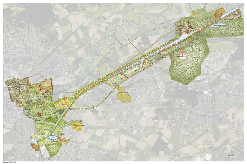 Wie ein internationales Projekt Lünen und Bergkamen „in Bewegung“ bringt Ein Band entlang von Kanal und Lippe zwischen Bergkamen und Lünen: So könnte der „Zukunftsgarten“ als Teil der IGA 2027 aussehen.