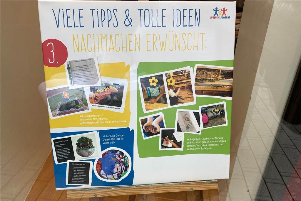 Klimaschutzpreis: Drei Sieger freuen sich über insgesamt 2500 Euro Ein Beispiel aus der prämierten Ausstellung der Jugendhilfe Werne "Unsere grüne Erde".