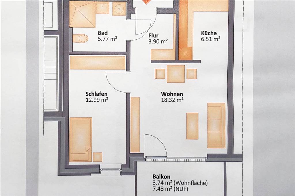 Spatenstich für barrierefreie Wohnungen und 20-Millionen-Euro-Projekt Ein Beispiel, wie eine Ein-Personen-Wohnung im neuen Gebäude aufgeteilt sein könnte.