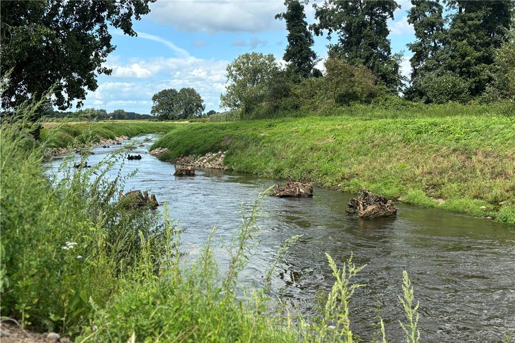 Maßnahmen für 600.000 Euro ermöglichen Fischen das Schwimmen in Berkel Raugerinne an Standort in der Berkel