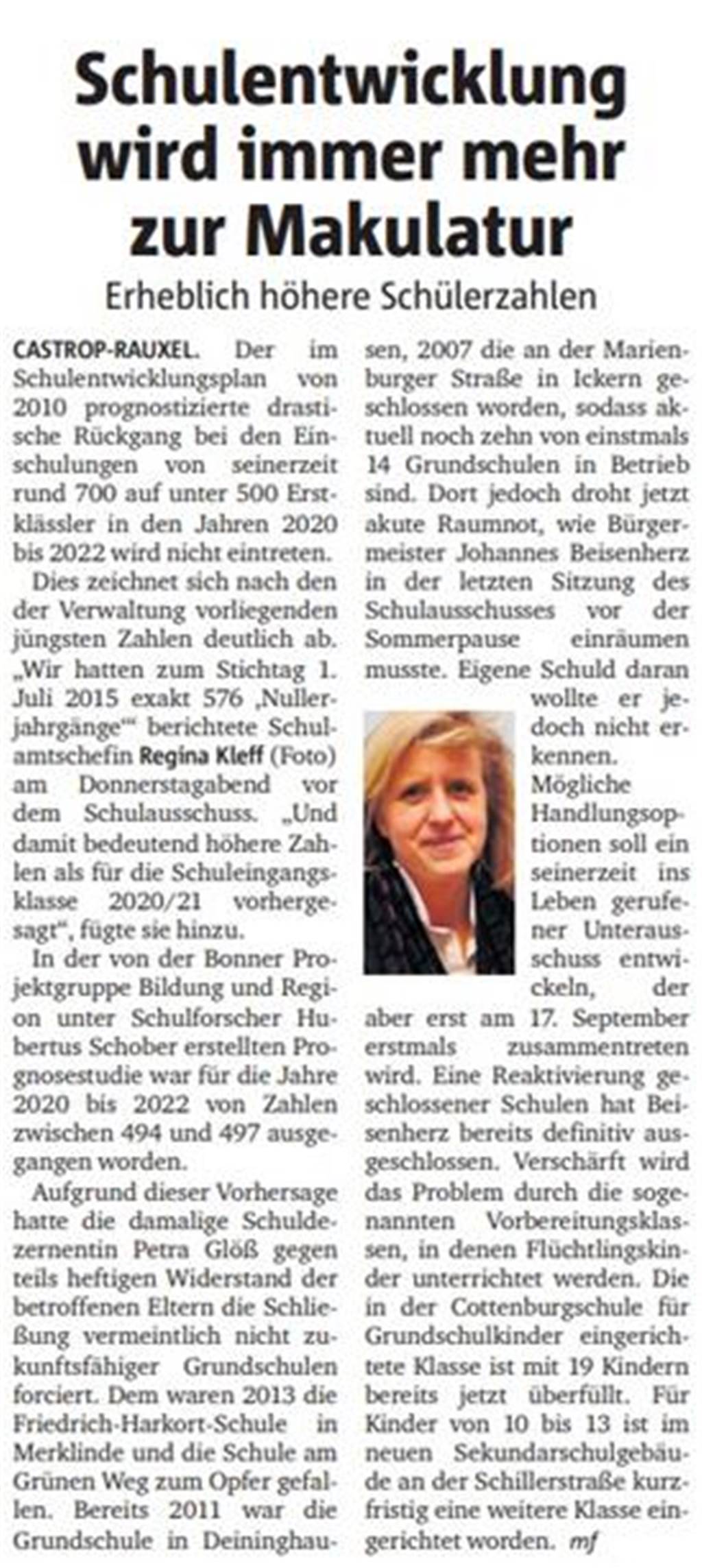 Fehler der Vergangenheit: Wie es 2011 aussah und was es heute bedeutet Ein Bericht in den Ruhr Nachrichten von August 2015 beschreibt die Trendwende.
