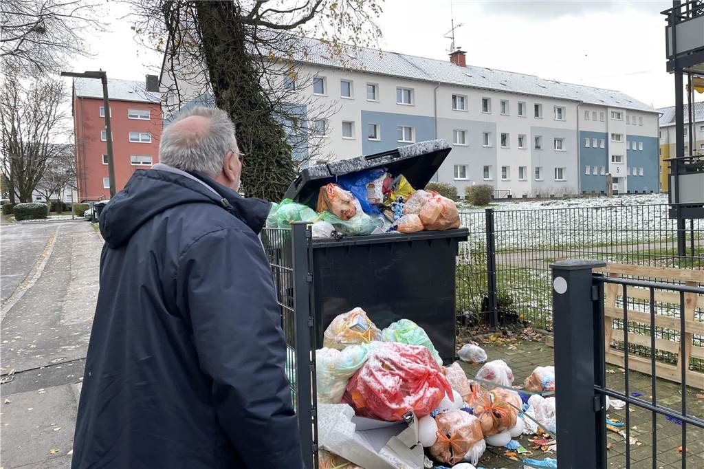 Müll-Chaos frustriert Anwohner in der Lippmannstraße In der Lippmannstraße in Dortmund-Rahm wird seit Wochen der Müll nicht abgefahren.