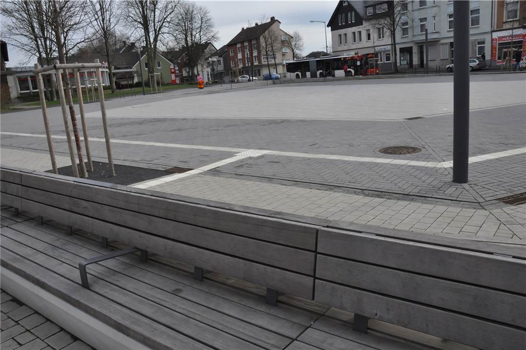 Lünen-Süd: Ein Stadtteil mit guter Nahversorgung und wenig Gastronomie Ein Blick auf den neuen Bürgerplatz.