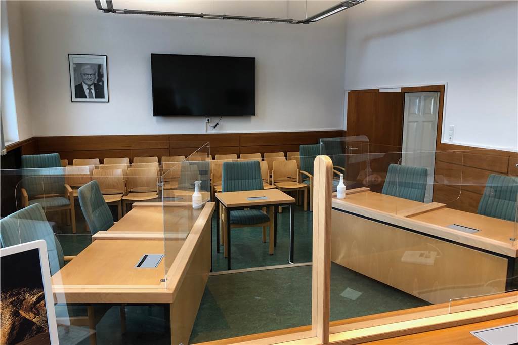 Amtsgericht Schwerte: Verhandlungsräume digitaler und Video-Konferenzen mit Rechtsanwälten Ein Blick in einen der Verhandlungsräume.