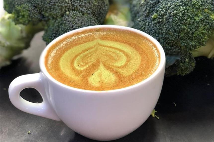 Eine Tasse Broccoccino? - Gemüsepulver in Kaffee Ein Broccoli-Latte. Foto: Csiro