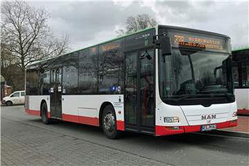 Ein Bus der Vestischen am ZOB Dorsten.. Die Grünen im Kreistag wünschen sich einen kostenlosen öffentlichen Nahverkehr zur Weihnachtszeit.