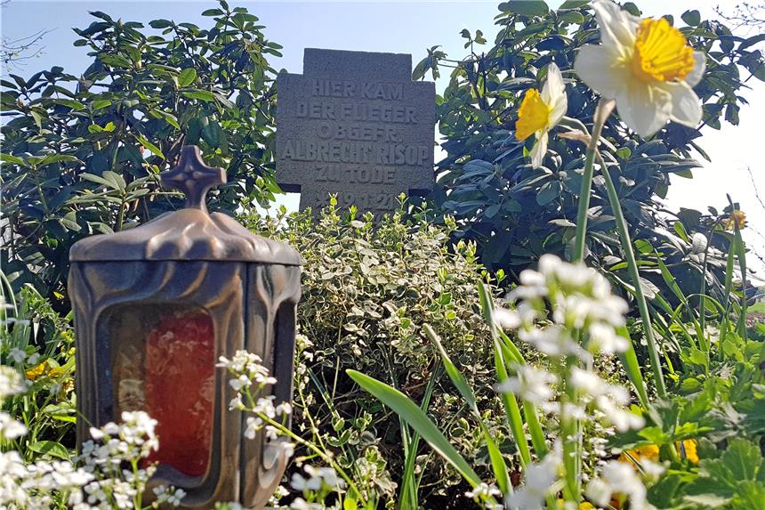 Archäologen lehnen Bergung von Weltkriegsflugzeug ab Ein Gedenkstein am Ottenstapler Weg erinnert an den verstorbenen Bordfunker Albrecht Risop.