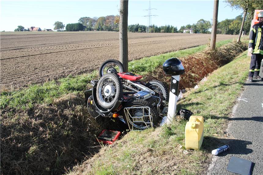 Feuerwehr Werne blickt auf stressiges Einsatz-Wochenende zurück Ein Kradfahrer geriet am Sonntag in den Graben an der Horster Straße. Er wurde schwer verletzt.