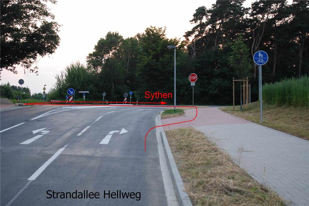 Radfahrer verärgert über Gaga-Radwege in Haltern Verkehrsführung Strandallee Hellweg