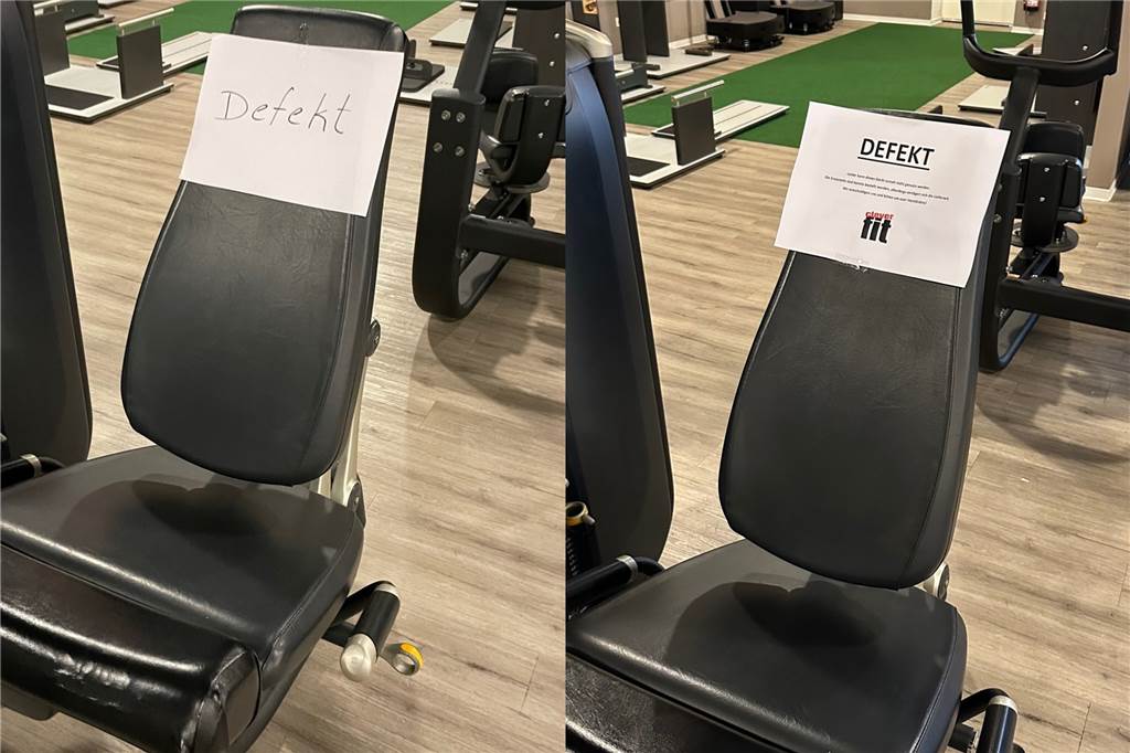 Kunde bemängelt Schimmelbildung und weitere Probleme bei Clever Fit Ein Kunde kritisiert, dass mehrere Geräte lange nicht genutzt werden können.