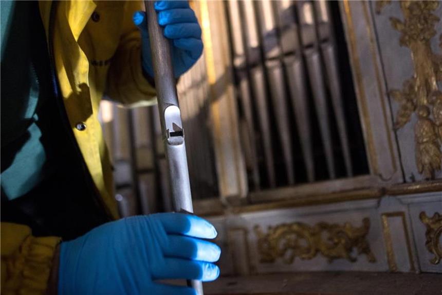 Orgelbau, Pizza, Fastnacht: Unesco erweitert Kulturerbe Ein Orgelbauer in der Schlosskirche des Residenzschlosses in Ludwigsburg. Foto: Sebastian Gollnow