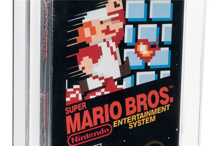 „Super Mario Bros.“-Videospiel für Rekordsumme versteigert Ein original verpacktes «Super Mario Bros.»-Computerspiel aus dem Jahr 1985 ist bei einer Auktion in den USA für eine Rekordsumme von 660.000 Dollar (etwa 561.000 Euro) versteigert worden.