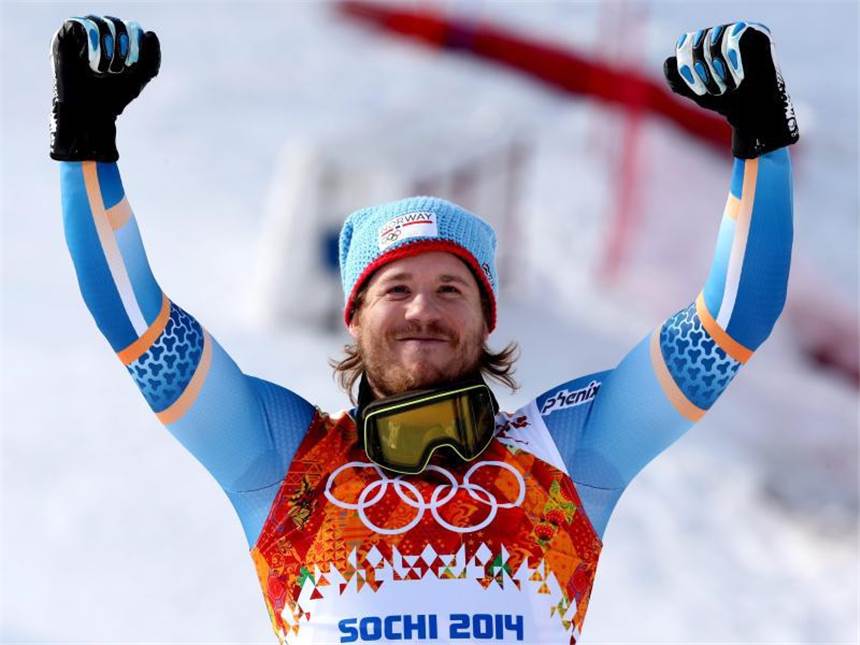 Super-G bleibt Elch-Revier: Norweger Jansrud siegt Ein überglücklicher Sieger: Kjetil Jansrud aus Norwegen. Foto: Antonio Bat