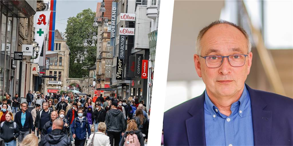 Dortmunds Corona-Inzidenz ist rund 120 Mal so hoch wie vor einem Jahr Ein voller Westenhellweg bei gleichzeitig niedrigen Infektionszahlen wie im vergangenen Sommer (linkes Bild) wird es dieses Jahr nicht geben, meint Dortmunds Gesundheitsamtsleiter Dr. Frank Renken.