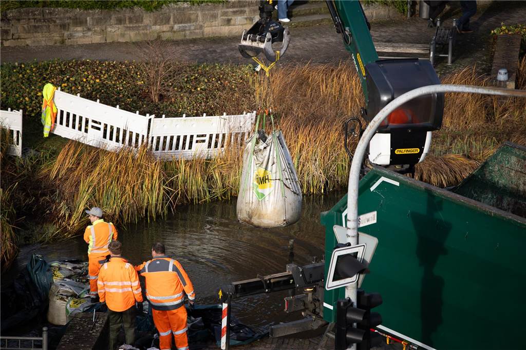 Eindrücke von den Arbeiten an der Pumpe der Wall- und Grabenanlage in Dorsten