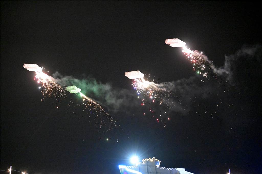 Viele Fotos vom Drachenfest in Lünen 2023: Feuershow am Abend als Publikumsmagnet Eindrücke von Feuershow und Feuerwerk beim Lüner Drachenfest 2023