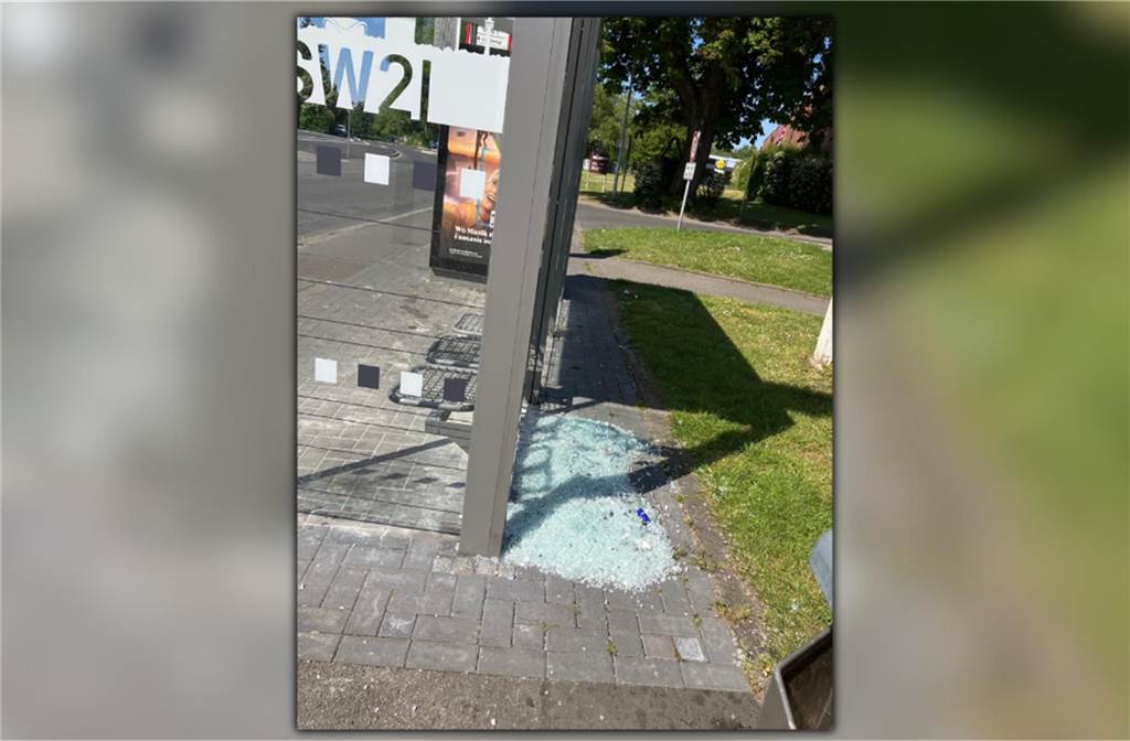 Immer wieder Vandalismus an Bushaltestelle Bushaltestelle, Husen, Kurl