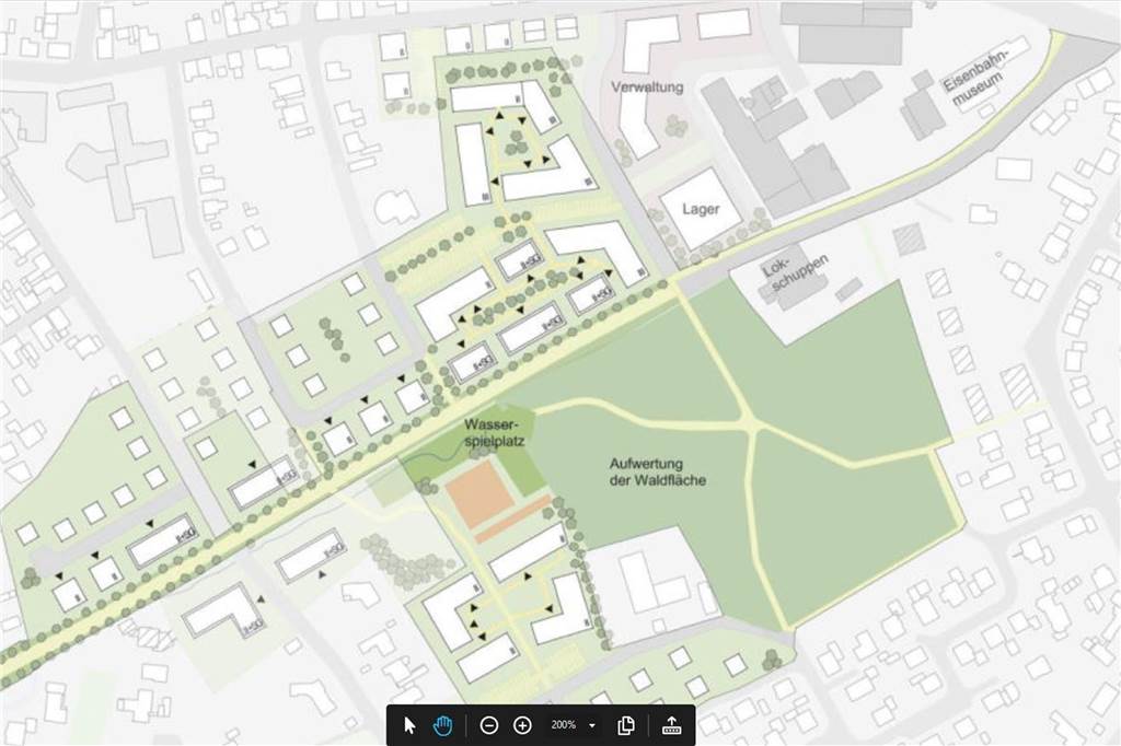 Schrebergärten nahe der Bahnallee werden vorerst doch nicht überbaut Eine der Varianten des städtebaulichen Rahmenplanentwurfs für neue Wohnquartiere an der Bahnallee. Alle Varianten sind jetzt verworfen worden. Der Bereich südlich der Bahnallee soll bei den künftigen Überlegungen komplett ausgeklammert werden.