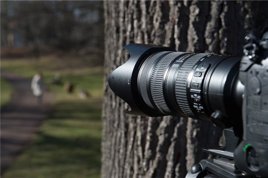 „Pandemie ist ein Paradies für Betrüger“: Wie sich Detektivarbeit im Lockdown verändert Eine Fotokamera steht hinter einem Baum. Detektiveinsätze sind durch den Lockdown schwieriger geworden.