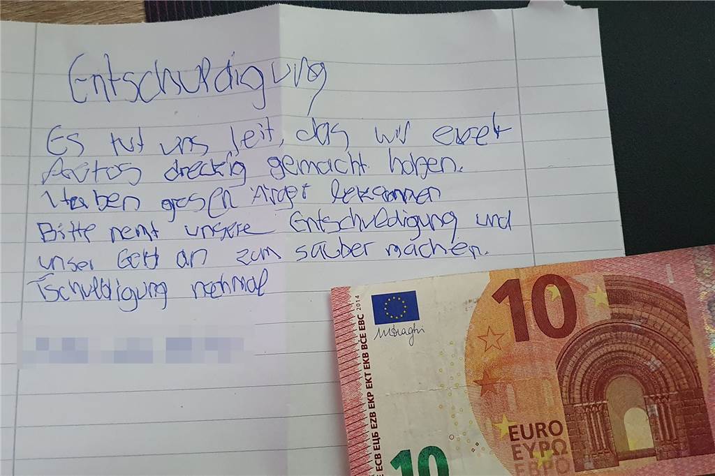 Opfer verzeiht Tätern nach Ketchup-, Konfetti- und Eier-Attacke auf zwei Autos in Vreden Eine handschriftliche Entschuldigung lag am Montag bei Marco Terbrack im Briefkasten.