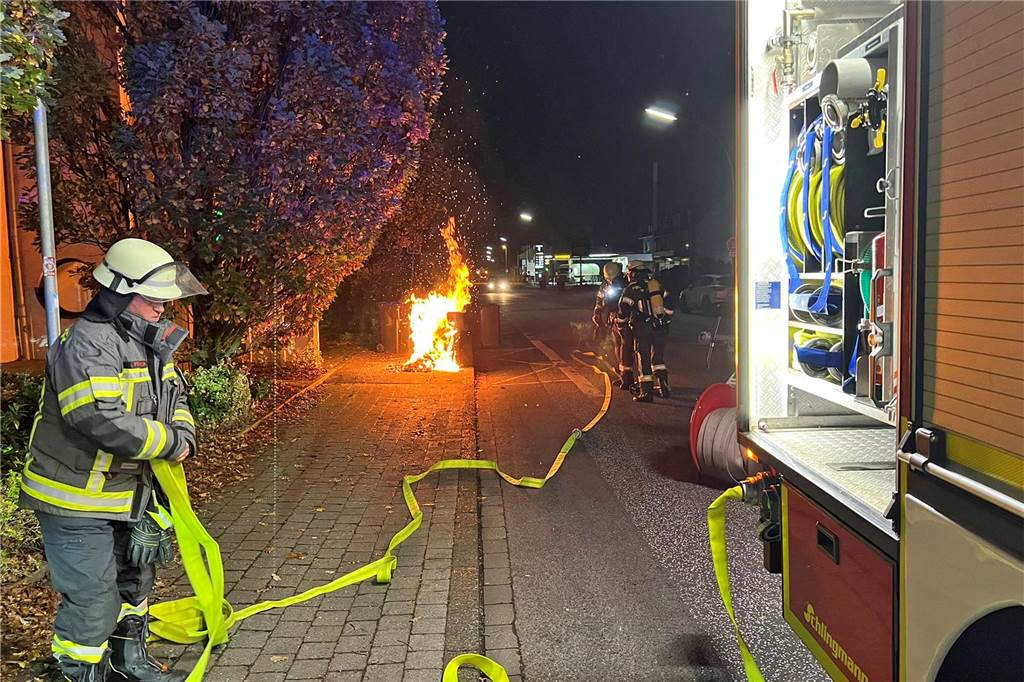 Schwierige Tierrettung und Flächenbrand: Viel Arbeit für die Feuerwehr Eine Papiertonne brannte an der Stockumer Straße.