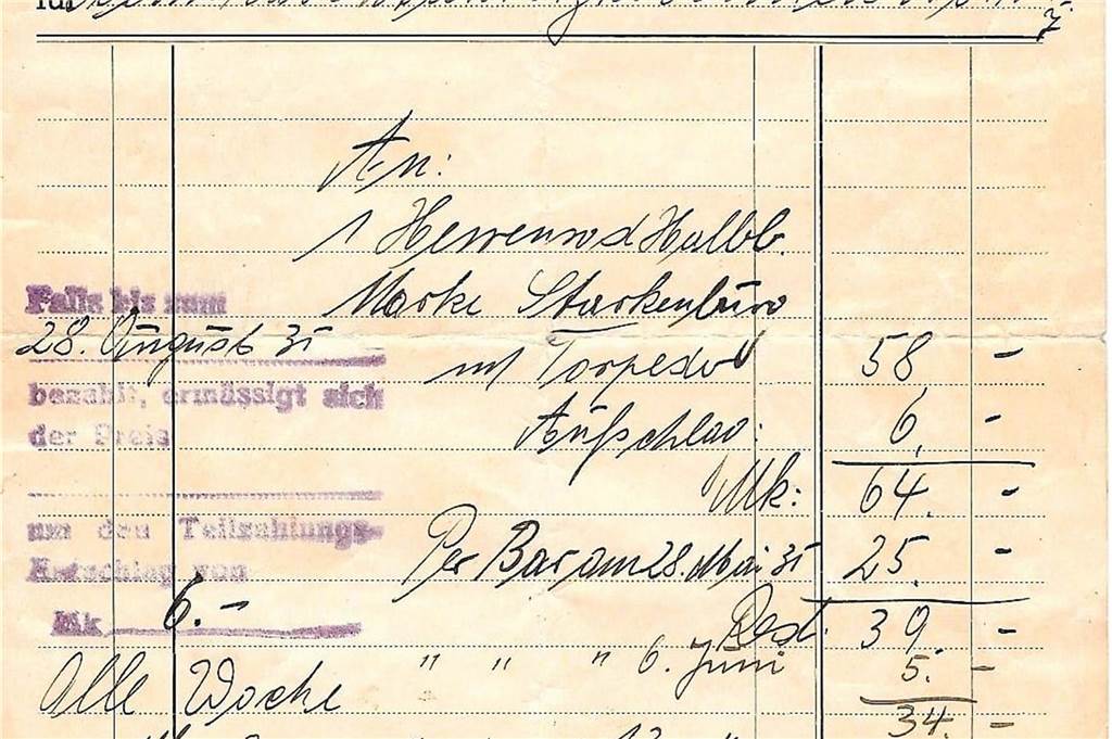 Eine Rechnung aus den 30er-Jahren.