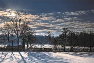 Eine Winterlandschaft ziert den Adventskalender 2021 der Bürgerstiftung Selm.