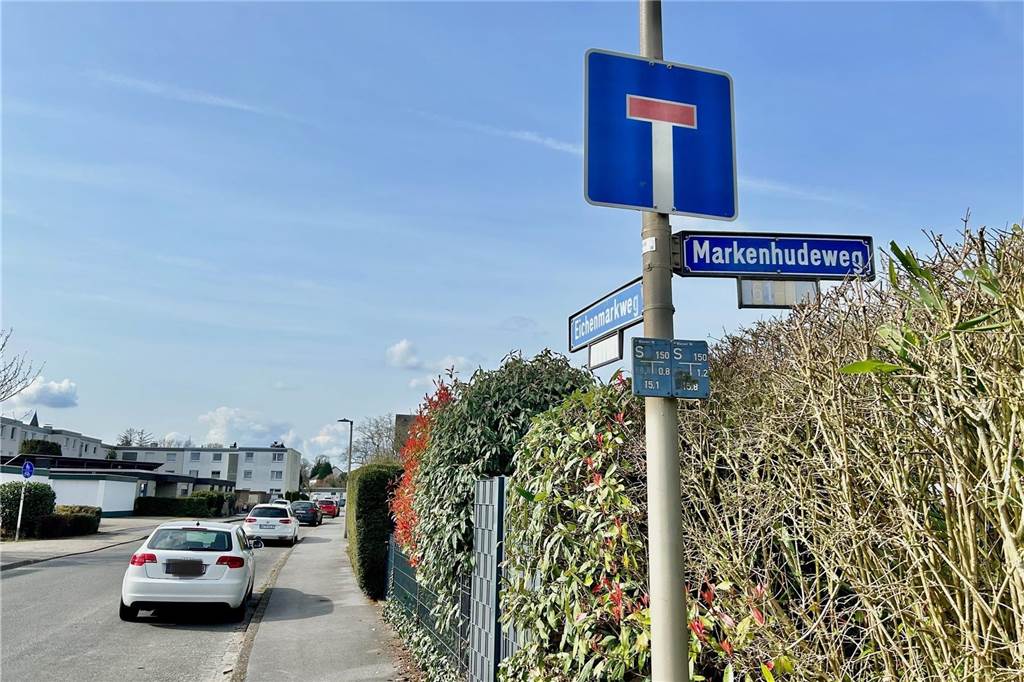 Lärm in Hörde: Im Dortmund-Ranking liegt der Stadtteil weit vorne Eine Siedlung in Höchsten: Zu sehen ist das Straßenschild "Markenhudeweg".